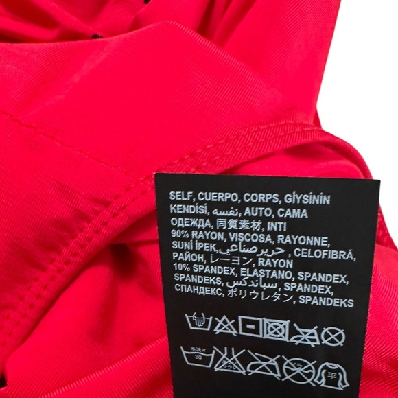 Bebe Red Halter V neck Bodysuit Top Size Small - Picture 13 of 17